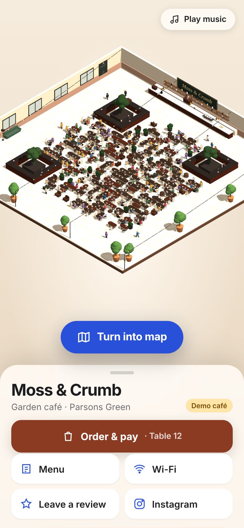 TableWorld on a phone