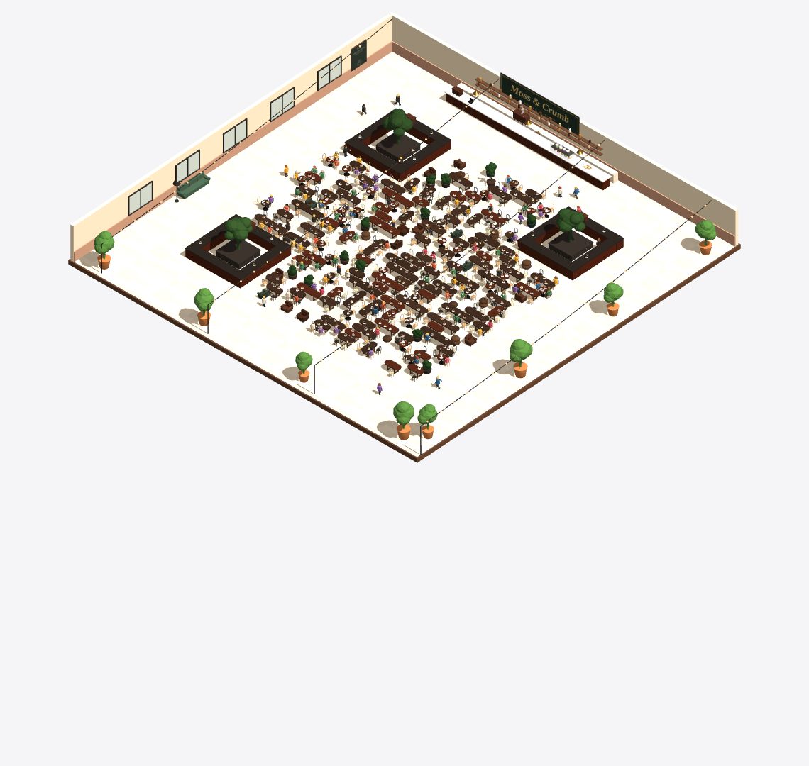 TableWorld: a café modelled in 3D